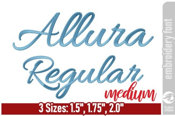 Download Allura Script Embroidery Font - Medium - Font Collection