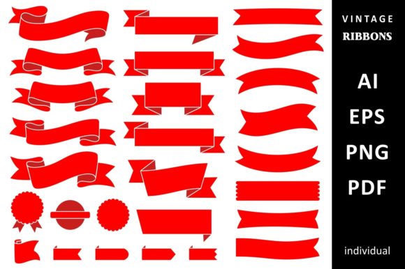 Download Red Vintage Banner Ribbon Clipart Vector - Vintage Collection