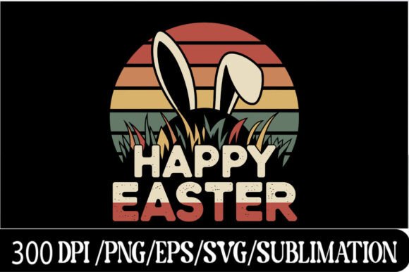 Download Vintage Retro Happy Easter Bunny Ears Su - Vintage Collection