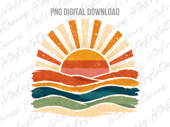Download Vintage Sea Retro Ocean Sun Summer PNG - Vintage Collection