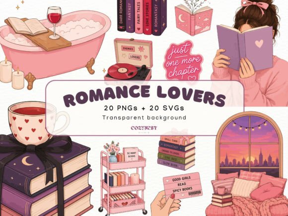 Download Romance Lovers Cliparts, Bookish PNG SVG - Love Collection