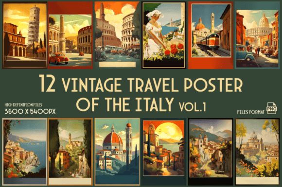 Download Vintage Travel Poster of the Italy - Vintage Collection