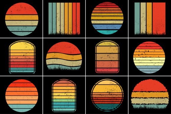 Download Vintage Retro Sunset T-Shirt Background - Vintage Collection