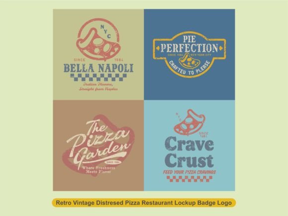 Download Retro Vintage Pizza Restaurant Badge - Vintage Collection