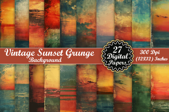 Download Vintage Sunset Grunge Background - Vintage Collection