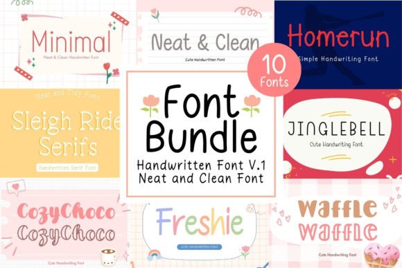 Download Neat &amp; Clean Handwritten Font Bundle V.1 - Font Collection