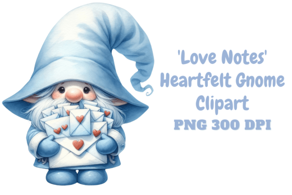 Download 'Love Notes' - Heartfelt Gnome Clipart - Love Collection